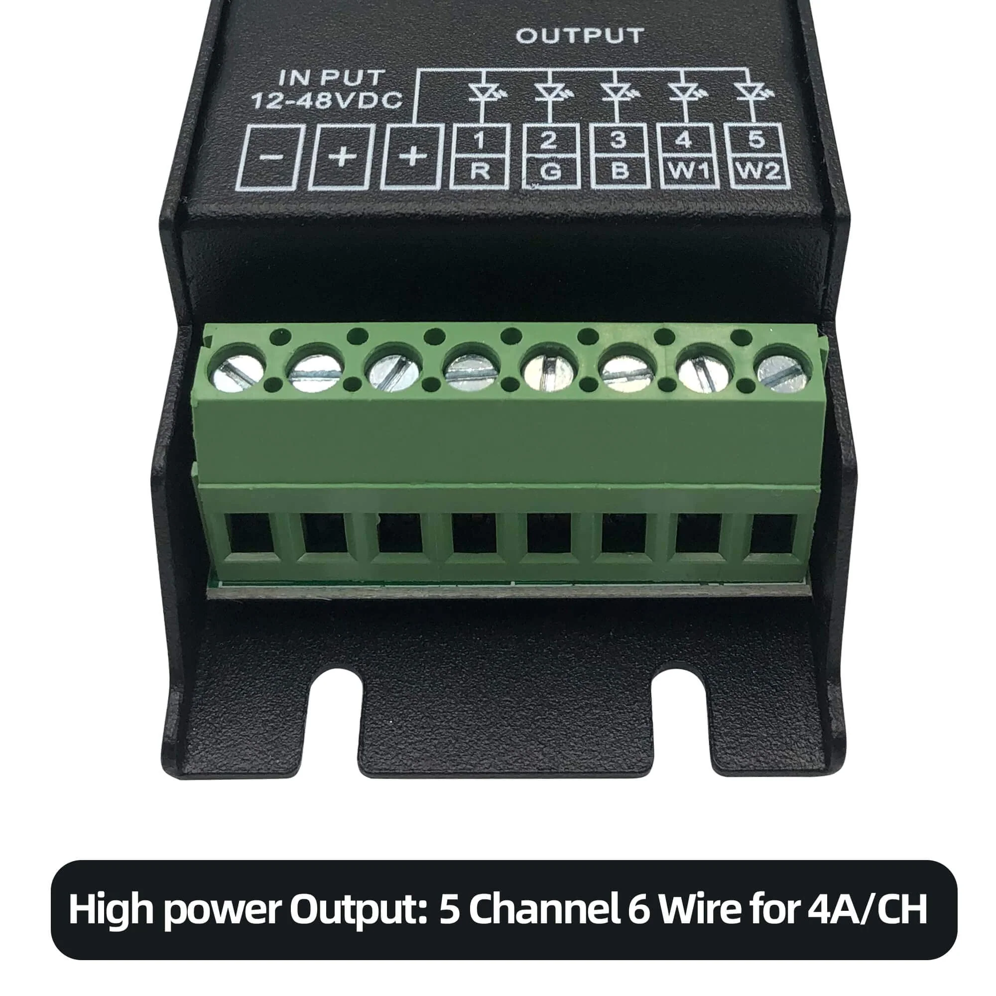 5 Channel DMX Decoder with RDM Digital Display,DMX512 Dimmer Driver PWM RGBCCT LED Controller for RGBWW RGBW or 5group White lightstrips LED Module Light Input 12V-48VDC RDM 5CH DMX Decoder - Image 5