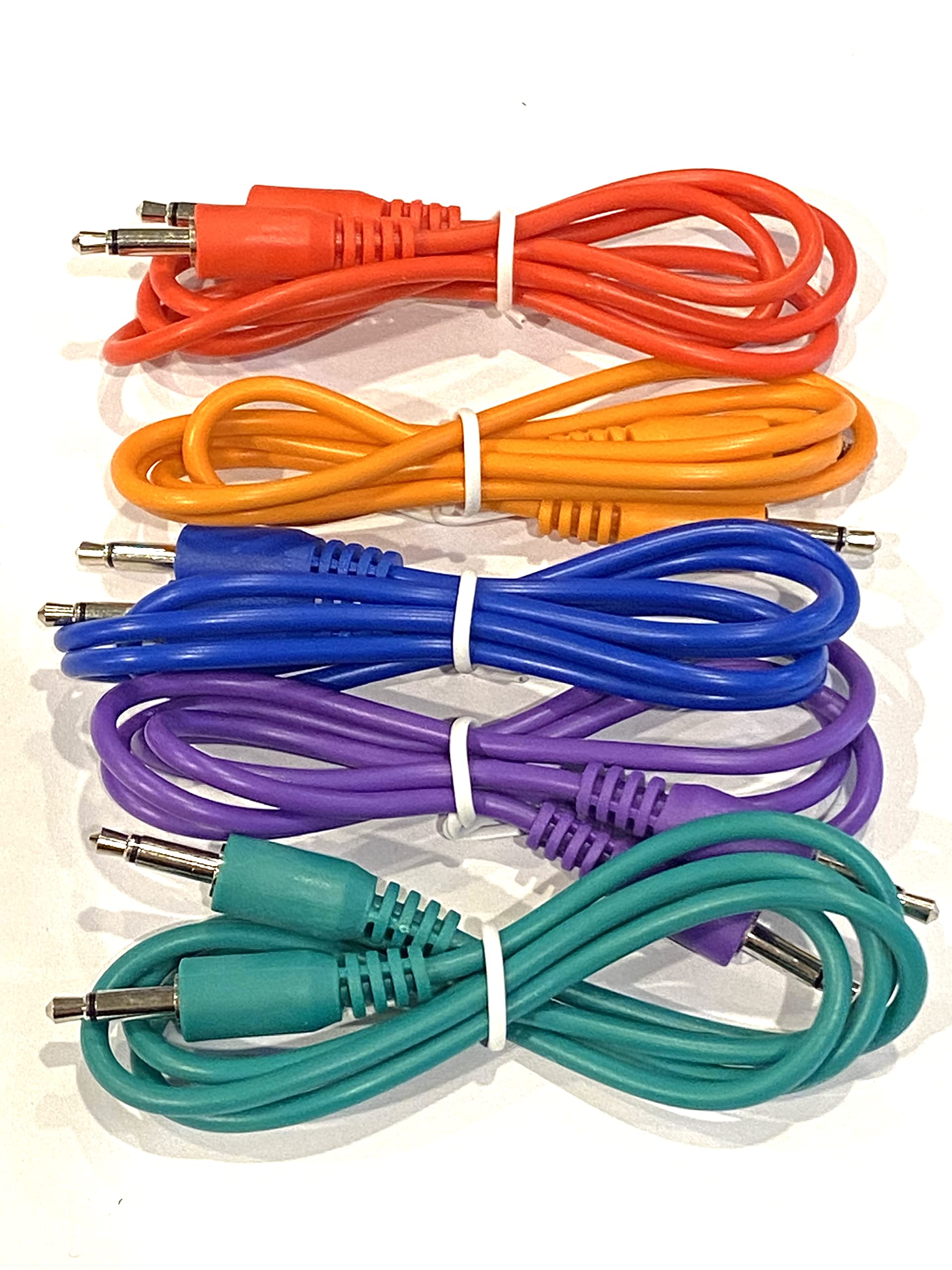 (5) Color Pack of 3.5mm Mono TS Modular Synth Patch Cables - Image 3