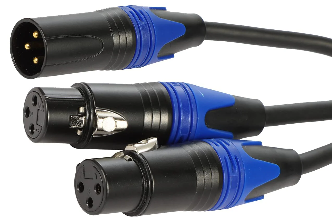 (5 FT- 2 Pack) 1 Male to 2 Female XLR Y Splitter Micrphone Cable, 3pin Male to Dual Female Y-Splitter Balanced Mic Audio Cables for Stereo Mic to L & R Audio Track 5 ft-2Pack - Image 8