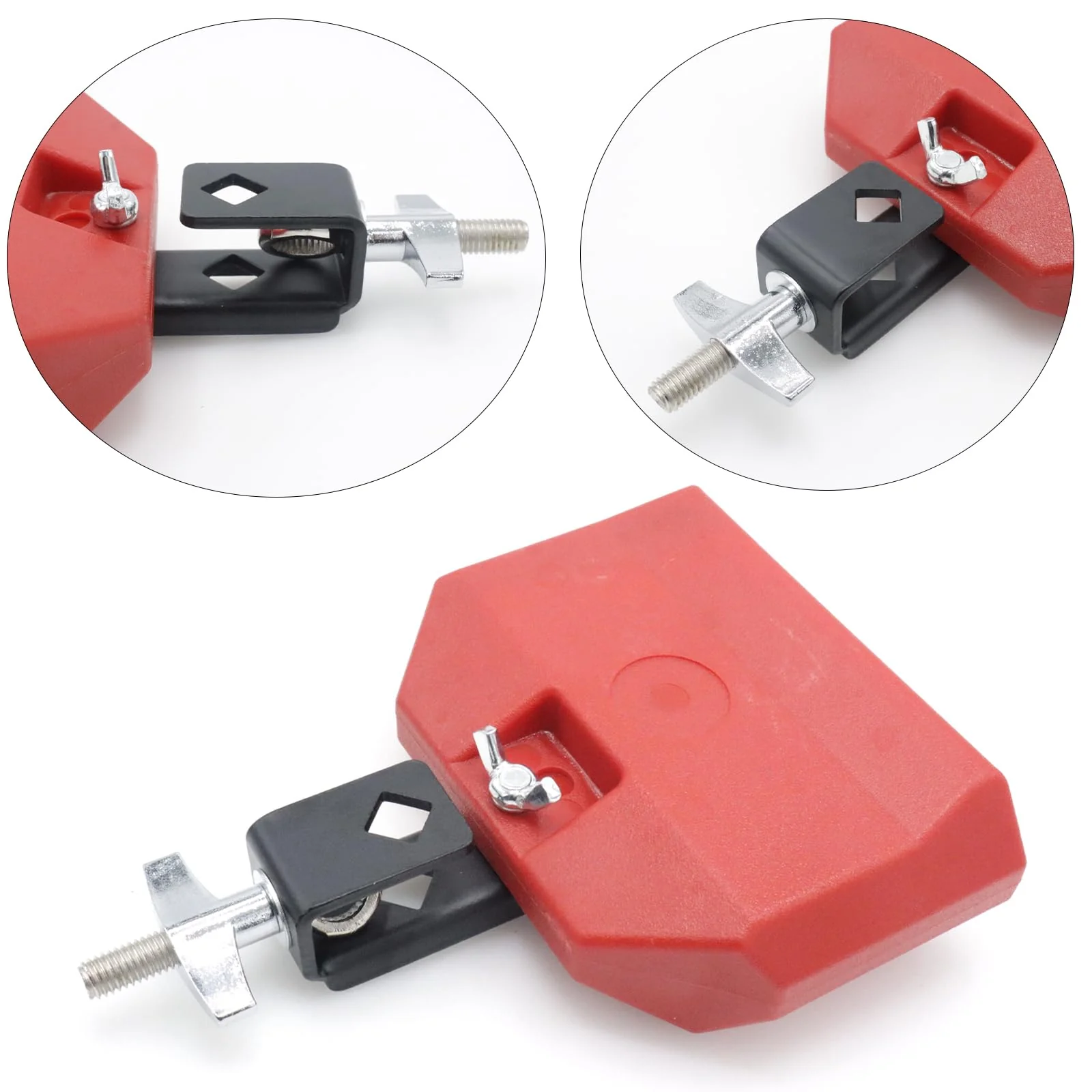 5" Jam Block, Red Plastic Musical Percussion Blocks, Adjustable Mounting Bracket, Latin Drum Instrument Compatible for Various Music Genres, Enhancing The Rhythm of Musical Performance - Image 4