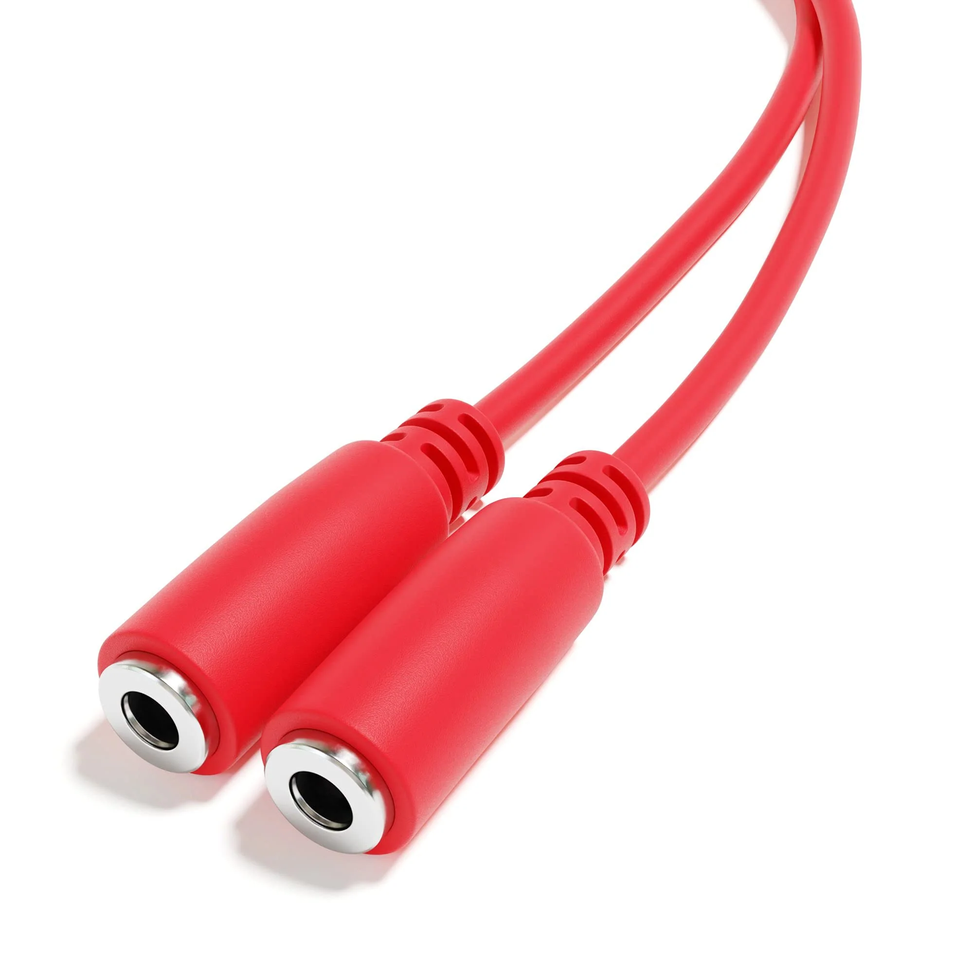 5-Pack - Mono Splitter Y Patch Cables - TS 3.5mm 1/8" Eurorack Synth Synthesizer [Red] Red - Image 5