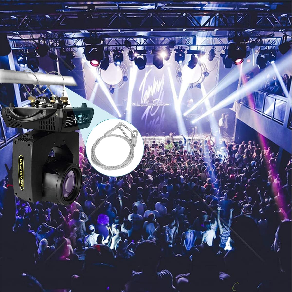 5 Pack Stage Light Safety Cable Stainless Steel Security Wire for Lighting, Luggage, Garage Goor, Camera Silver 5/64in * 20in - Image 5