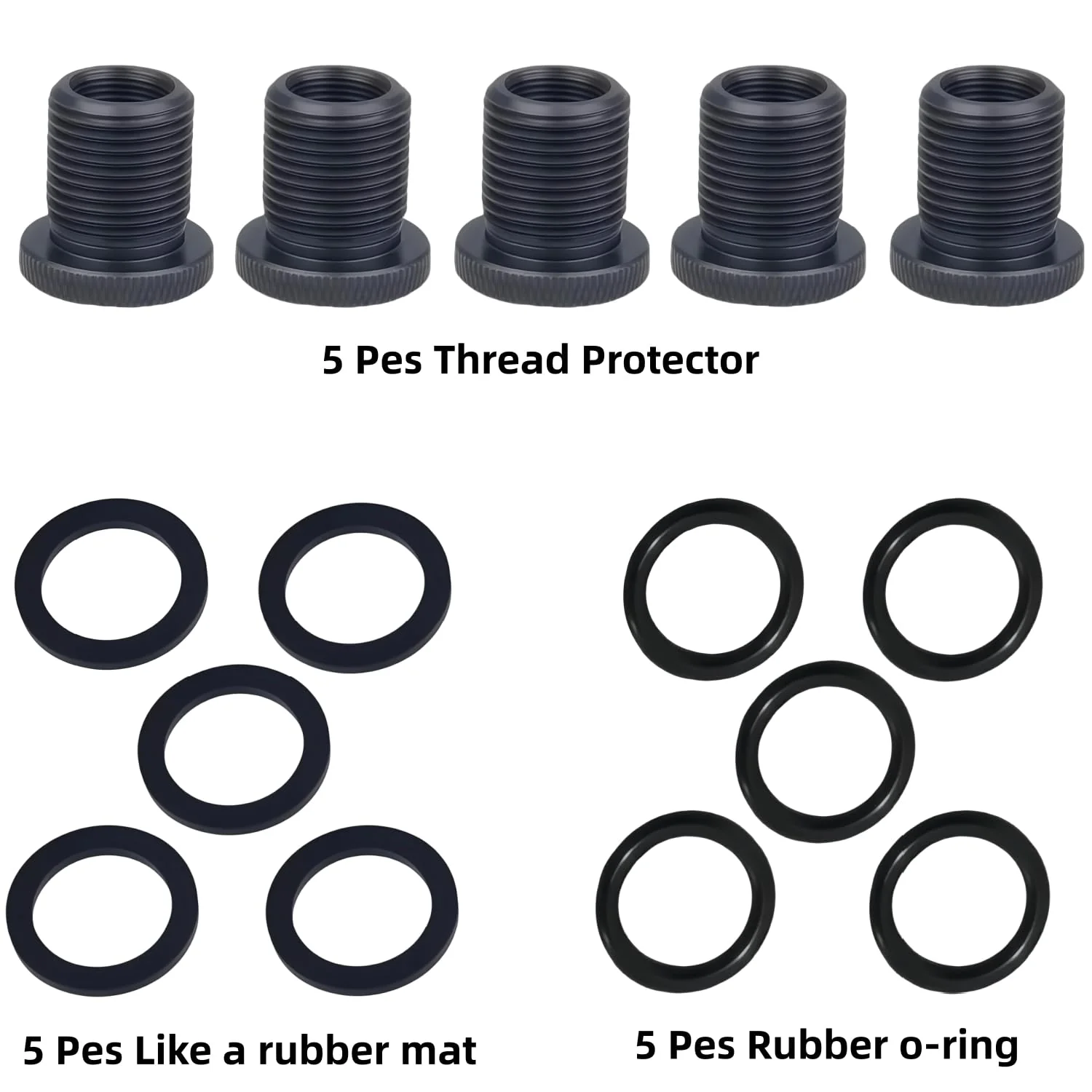 5 Pack Thread Adapters and 10 PCS Washers, 1/2 * 28-3/4 * 16, Black Durable black-4 - Image 4