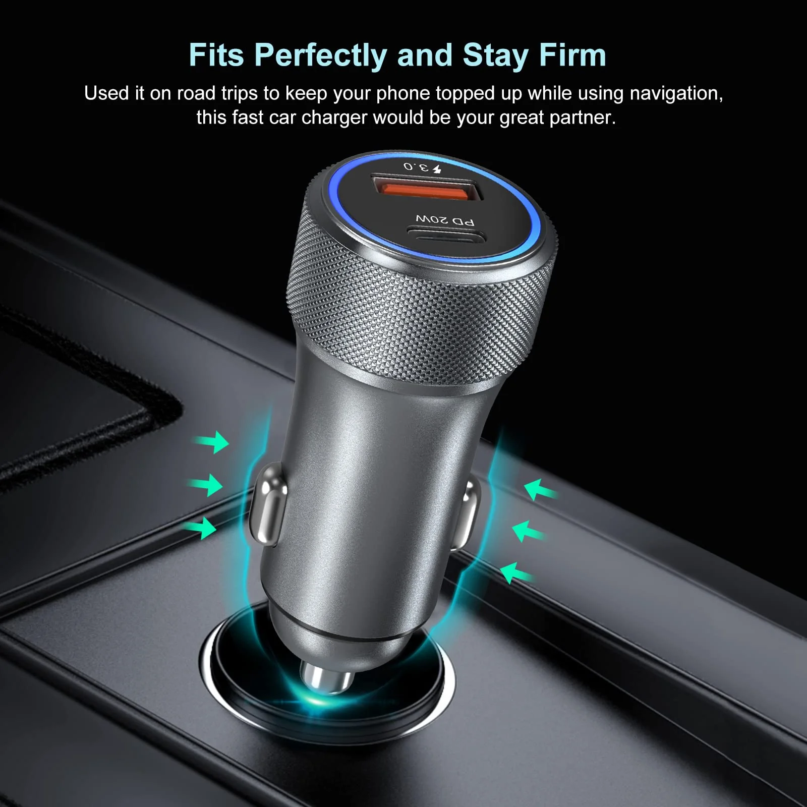 5 Pack USB C Car Charger, Bangfun 36W Dual USB Car Charger Adapter Fast Charge PD&QC 3.0 Cigarette Lighter USB Charger Compatible iPhone 15 14 13 12 11 Pro Max SE,iPad,Samung S24/S21/S20, Pixel(Grey) Grey - Image 5