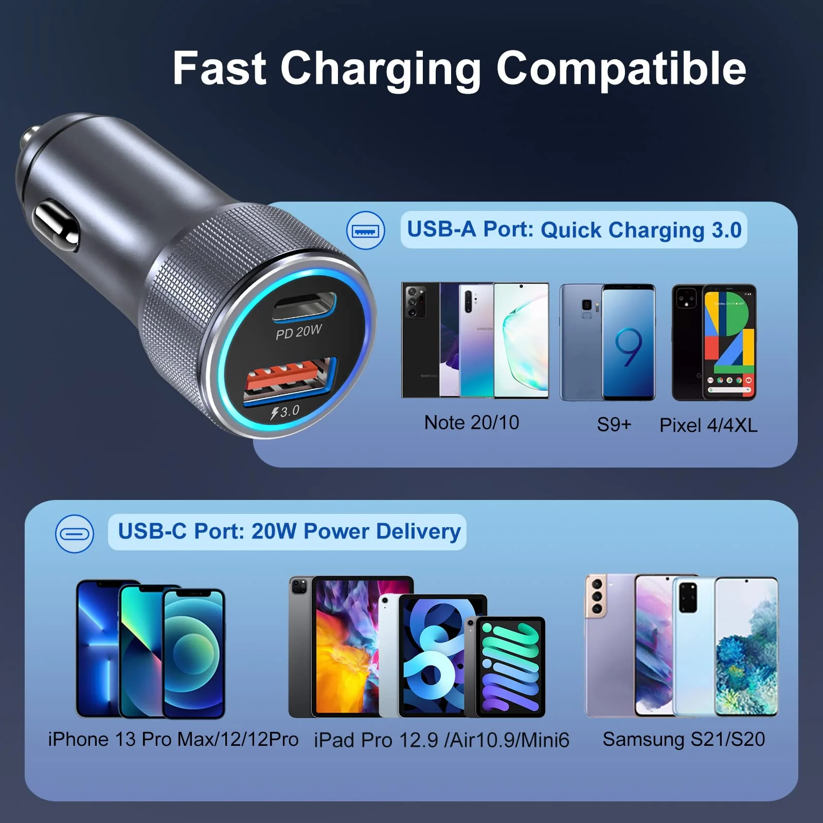 5 Pack USB C Car Charger, Bangfun 36W Dual USB Car Charger Adapter Fast Charge PD&QC 3.0 Cigarette Lighter USB Charger Compatible iPhone 15 14 13 12 11 Pro Max SE,iPad,Samung S24/S21/S20, Pixel(Grey) Grey - Image 7