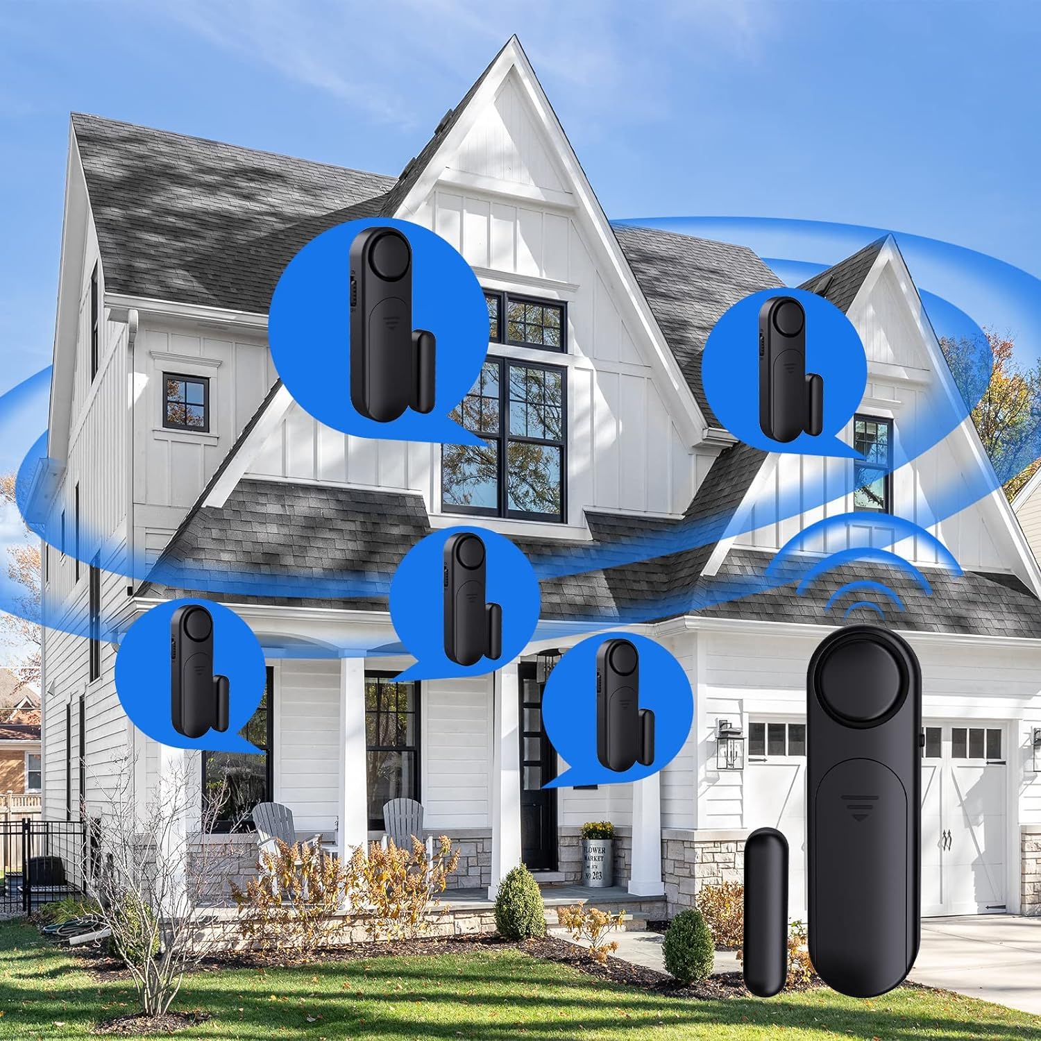 5-Pack Window Alarms for Home Security, 120dB Door and Window Open Sensor Chime for Kid Safety, Pool Safety, Sliding Door, DIY Protection, Easy Installation,Ideal for Home,Garage,Apartment,Black - Image 7
