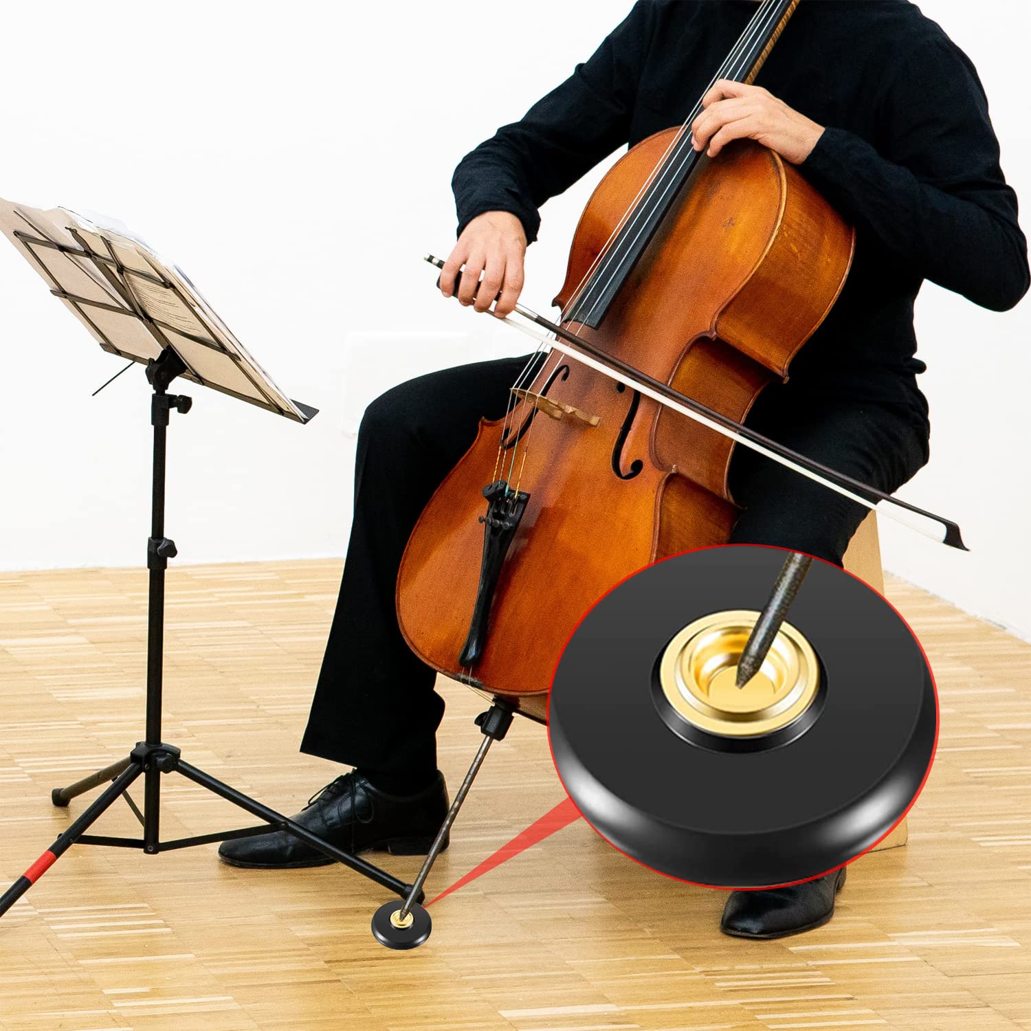 5 Pcs Cello Endpin Anchor Stopper Include Cello Adjustable Strap Rest Cello Endpin Non Slip Stand Holder 3 Pcs Rubber Tip Floor Protector for Cello Bass Performance Accessories - Image 5