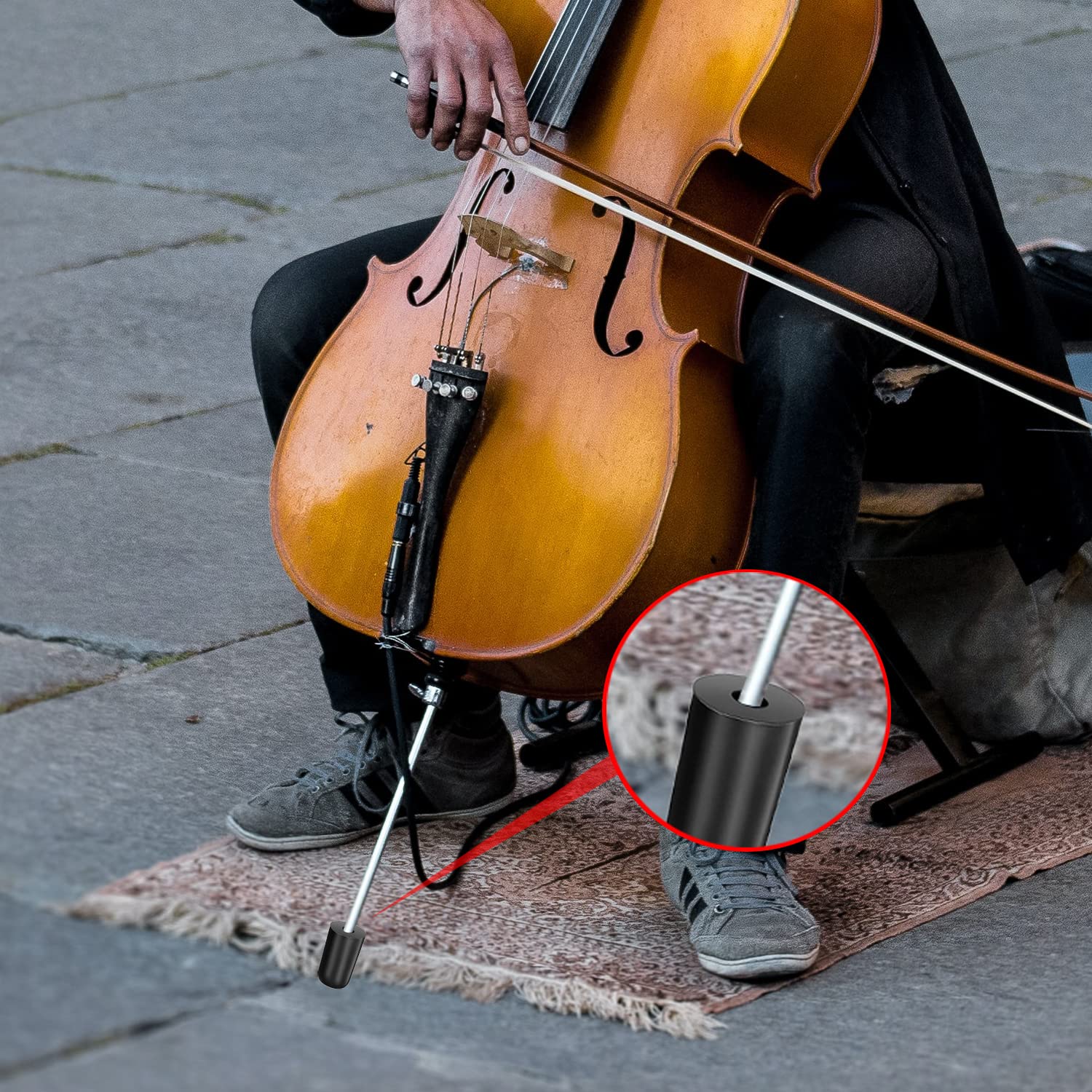 5 Pcs Cello Endpin Anchor Stopper Include Cello Adjustable Strap Rest Cello Endpin Non Slip Stand Holder 3 Pcs Rubber Tip Floor Protector for Cello Bass Performance Accessories - Image 6
