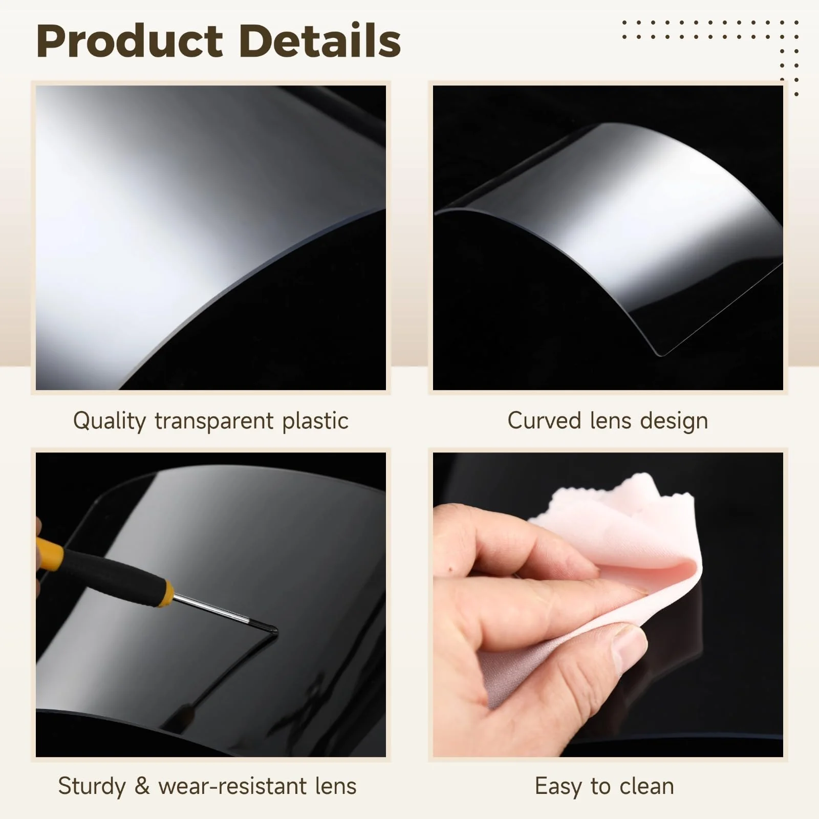 5 Pcs Clear Face Shield Replacement Lens, 5.7 x 8.5 x 0.08 in Sandblasting Hood Shield, Anti-Splash Grinding Lens, Lightweight Protective Gear for Spray Painting, Grinding, Dusting & Polishing Work - Image 3
