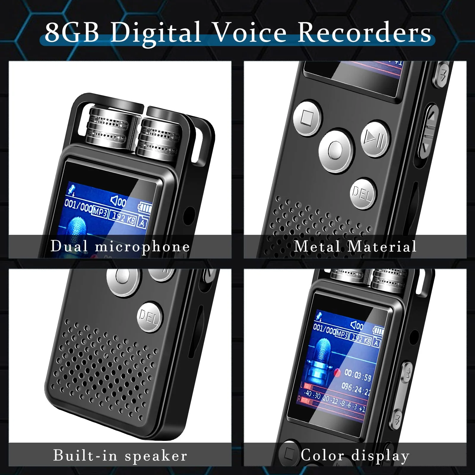 5 Pcs Ghost Hunting Kit includes Digital Voice Recorders with 4 LED Cat Balls Motion Activated Cat Ball Toy Voice Activated Recorder with Playback for Pet Cat Dog Animals (8 GB,Chic Style) - Image 3