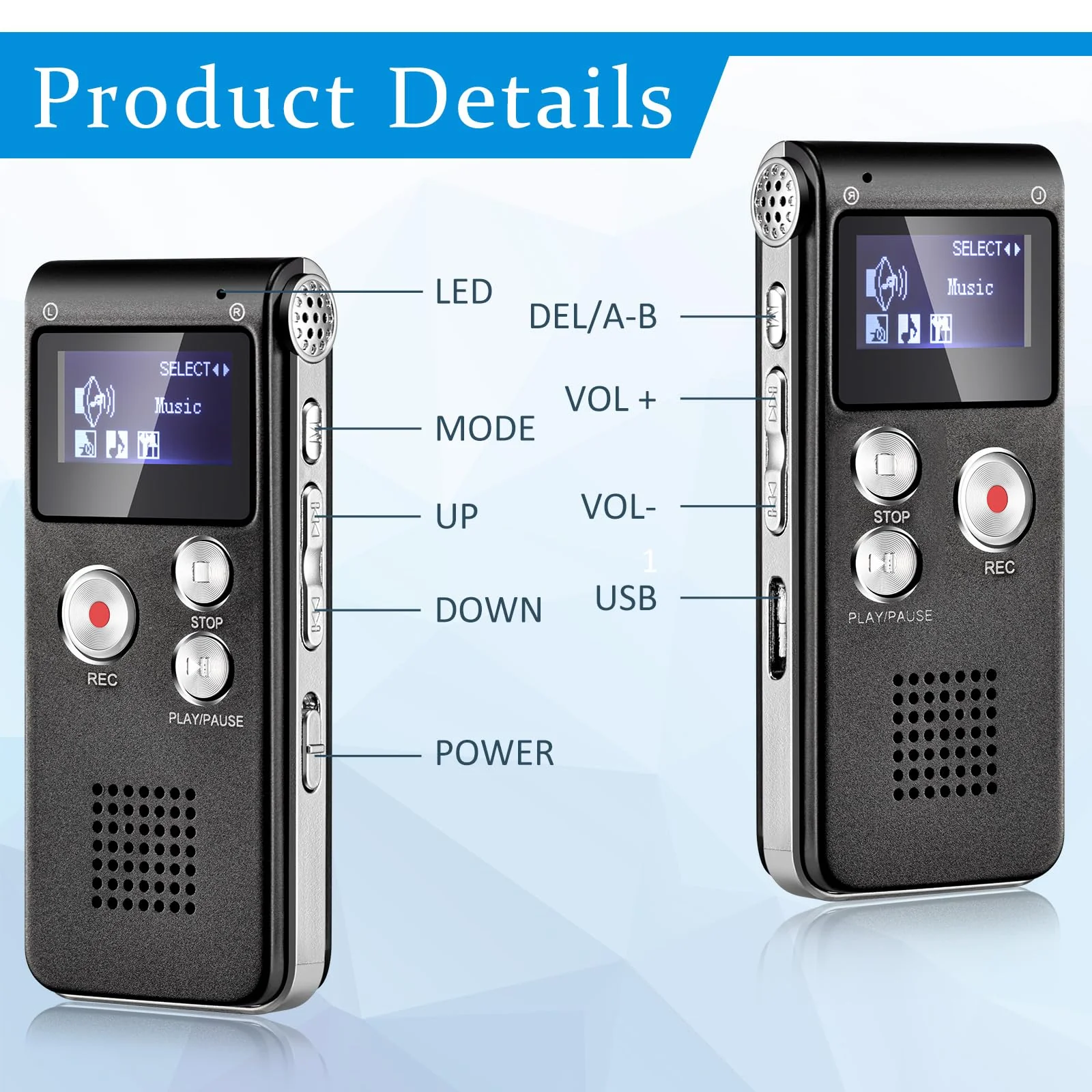 5 Pcs Ghost Hunting Kit includes Digital Voice Recorders with 4 LED Cat Balls Motion Activated Cat Ball Toy Voice Activated Recorder with Playback for Pet Cat Dog Animals (8 GB,Classic Style) - Image 3