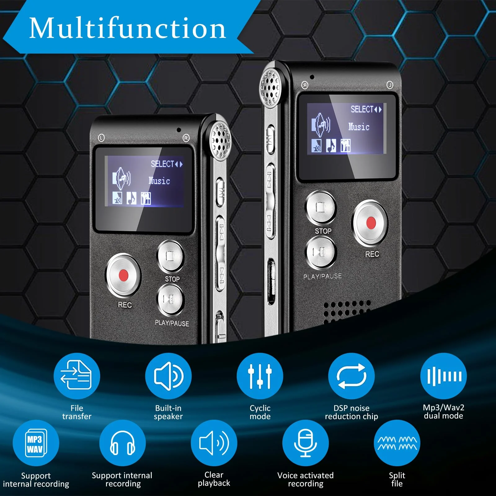 5 Pcs Ghost Hunting Kit includes Digital Voice Recorders with 4 LED Cat Balls Motion Activated Cat Ball Toy Voice Activated Recorder with Playback for Pet Cat Dog Animals (8 GB,Classic Style) - Image 4