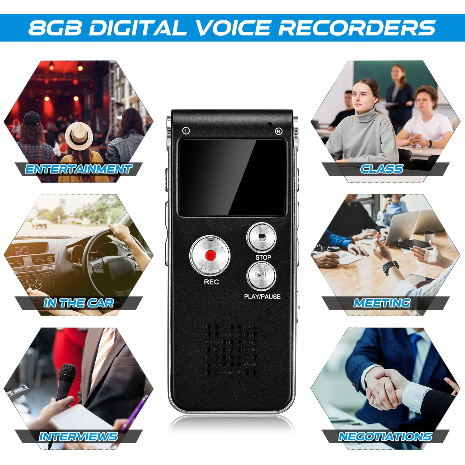 5 Pcs Ghost Hunting Kit includes Digital Voice Recorders with 4 LED Cat Balls Motion Activated Cat Ball Toy Voice Activated Recorder with Playback for Pet Cat Dog Animals (8 GB,Classic Style) - Image 5