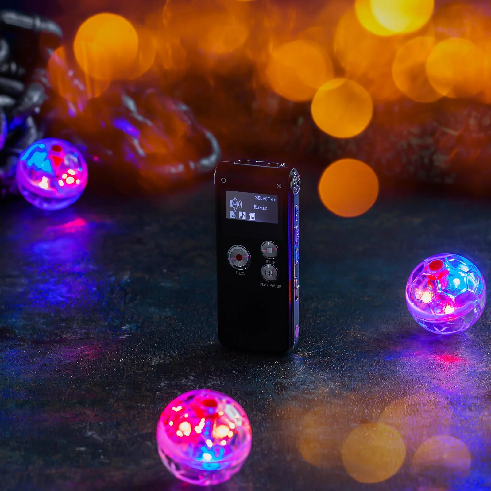 5 Pcs Ghost Hunting Kit includes Digital Voice Recorders with 4 LED Cat Balls Motion Activated Cat Ball Toy Voice Activated Recorder with Playback for Pet Cat Dog Animals (8 GB,Classic Style) - Image 6