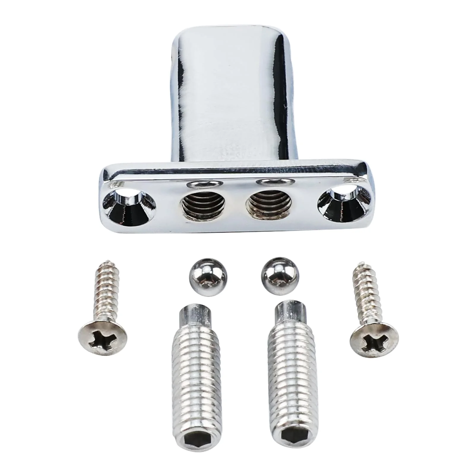 5 PCS Through-Body Guitar String Locking Nut 5 String Bass Guitar Bridge String Locks Zinc Alloy Individual String Locking for Headless Electric Bass Replacement Parts Chrome 5 Piece - Image 3