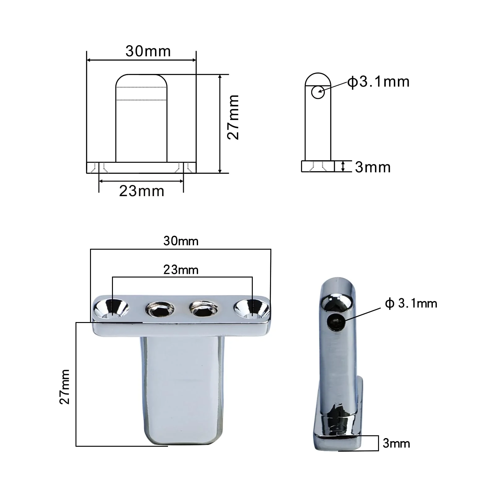 5 PCS Through-Body Guitar String Locking Nut 5 String Bass Guitar Bridge String Locks Zinc Alloy Individual String Locking for Headless Electric Bass Replacement Parts Chrome 5 Piece - Image 6