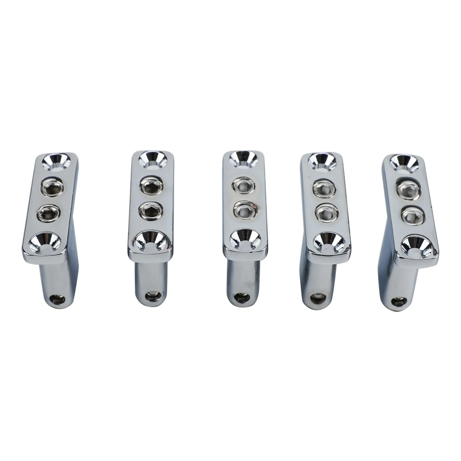 5 PCS Through-Body Guitar String Locking Nut 5 String Bass Guitar Bridge String Locks Zinc Alloy Individual String Locking for Headless Electric Bass Replacement Parts Chrome 5 Piece - Image 7