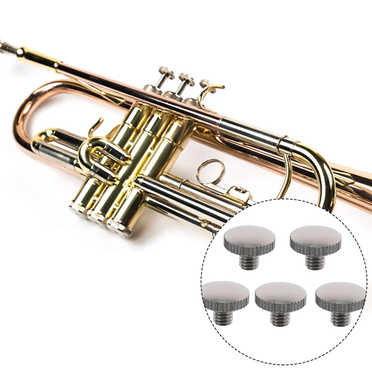 5 Pcs Trumpet Slide Finger Ring Screws, Metal Replacement Screws for Trumpet Piston Valve, Instrument Accessory for Repair and Maintenance - Image 8