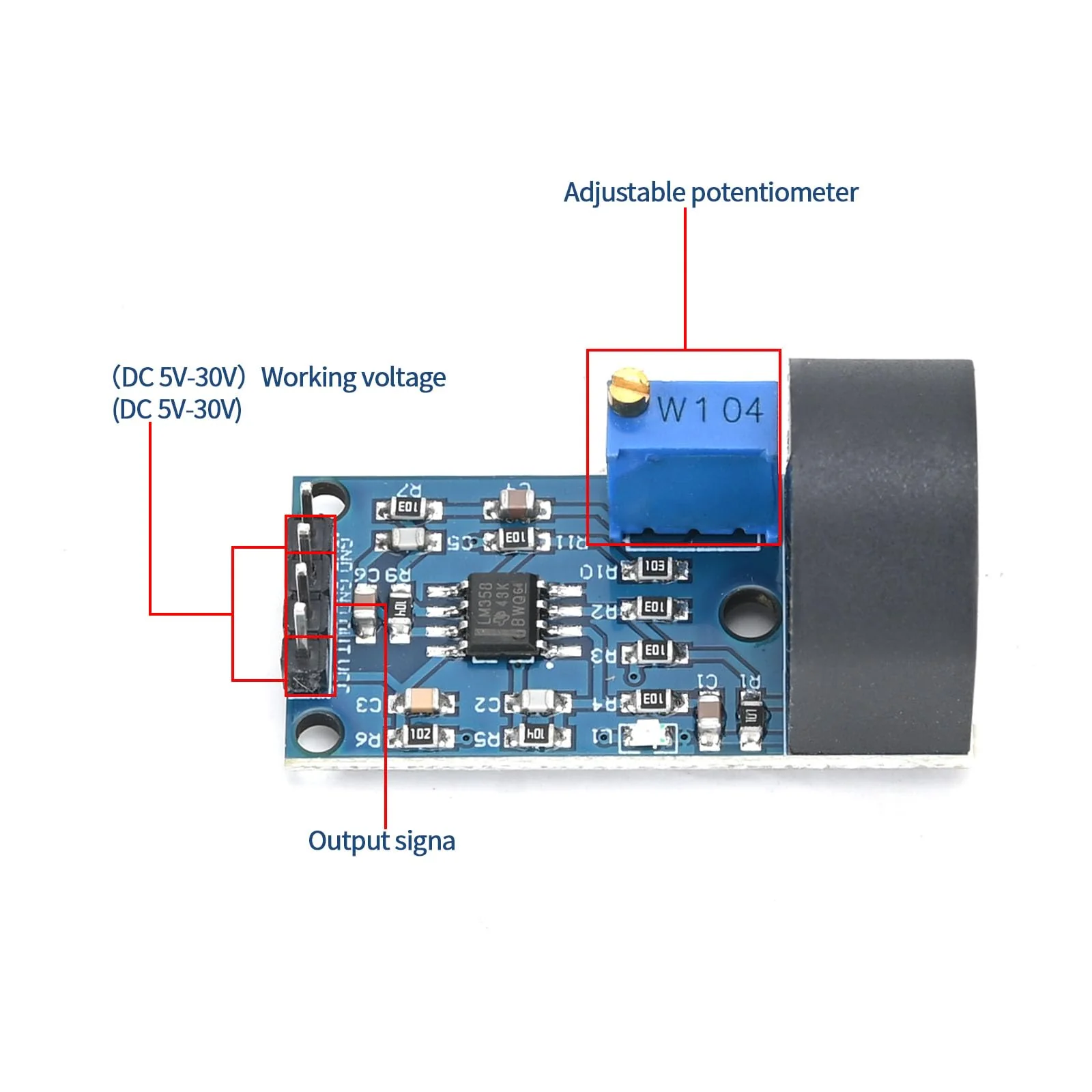 5 pieces 5A current transformer ZMCT103C AC sensor single-phase current converter module - Image 5