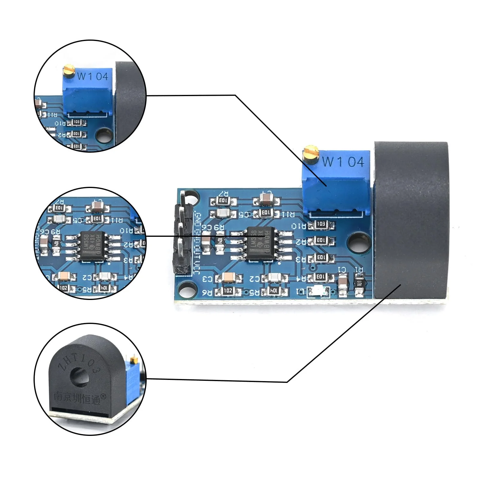 5 pieces 5A current transformer ZMCT103C AC sensor single-phase current converter module - Image 6