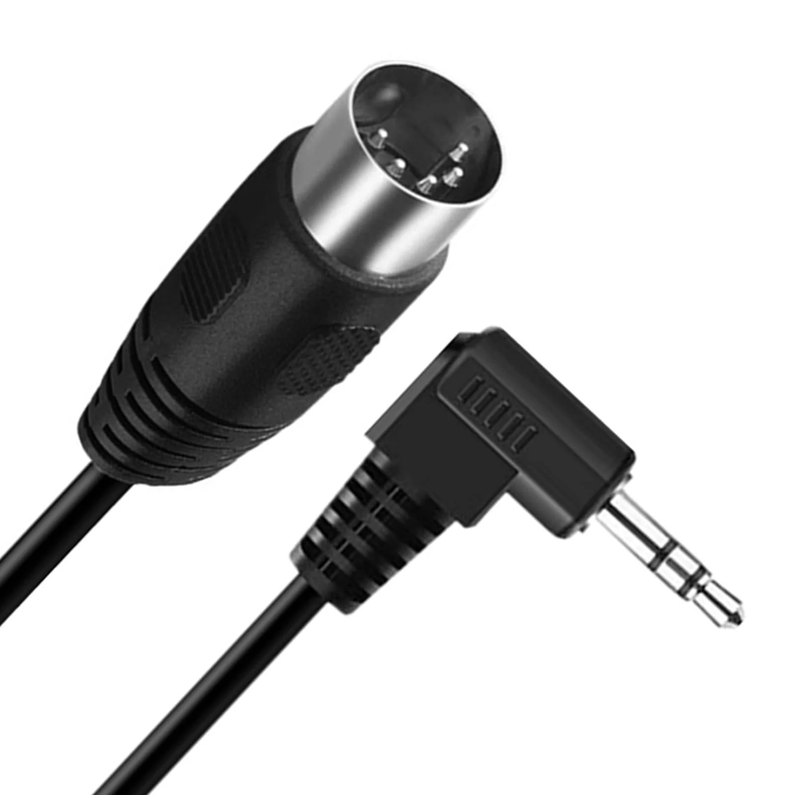 5 Pin DIN Cable, MIDI Din 5 Pin Male to 90 Degree 3.5mm 1/8'' Male TRS Stereo Jack Audio Cable for Speaker, Amplifier, Mixe, MIDI Keyboard(0.5M/1.7FT) - Image 2