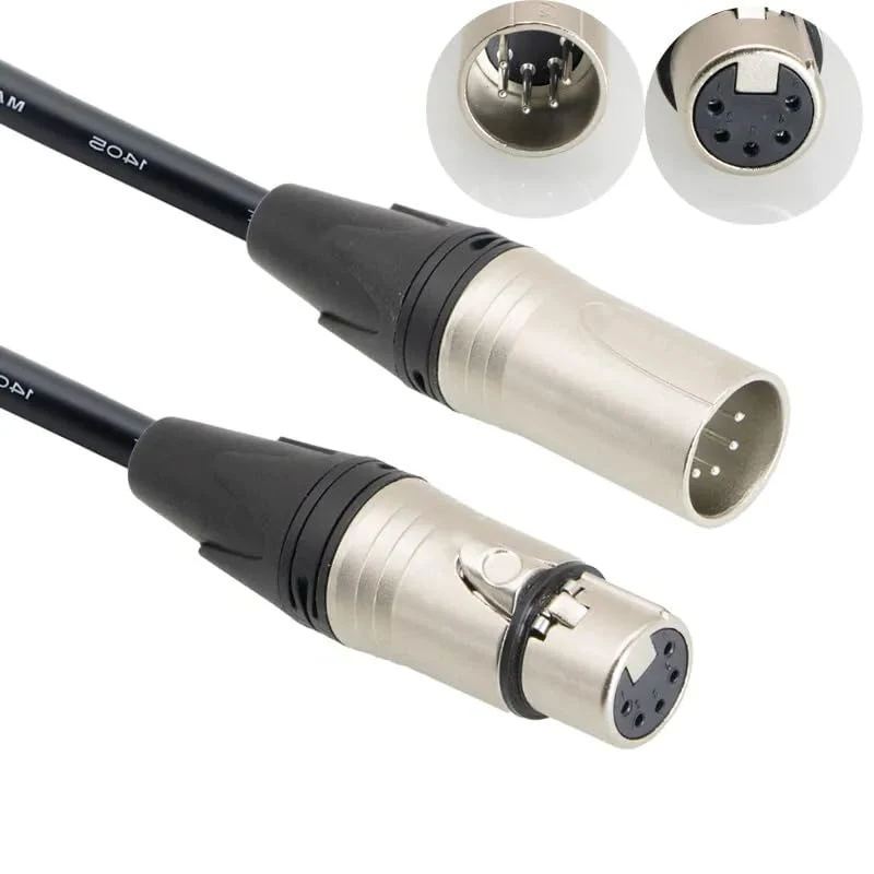5 Pin XLR Connector, XLR Microphone Cable, Balanced Male to Female Connections for Microphone and Audio Interface (10 Meter/32.8Ft) 5 Pin 10 Meter - Image 2