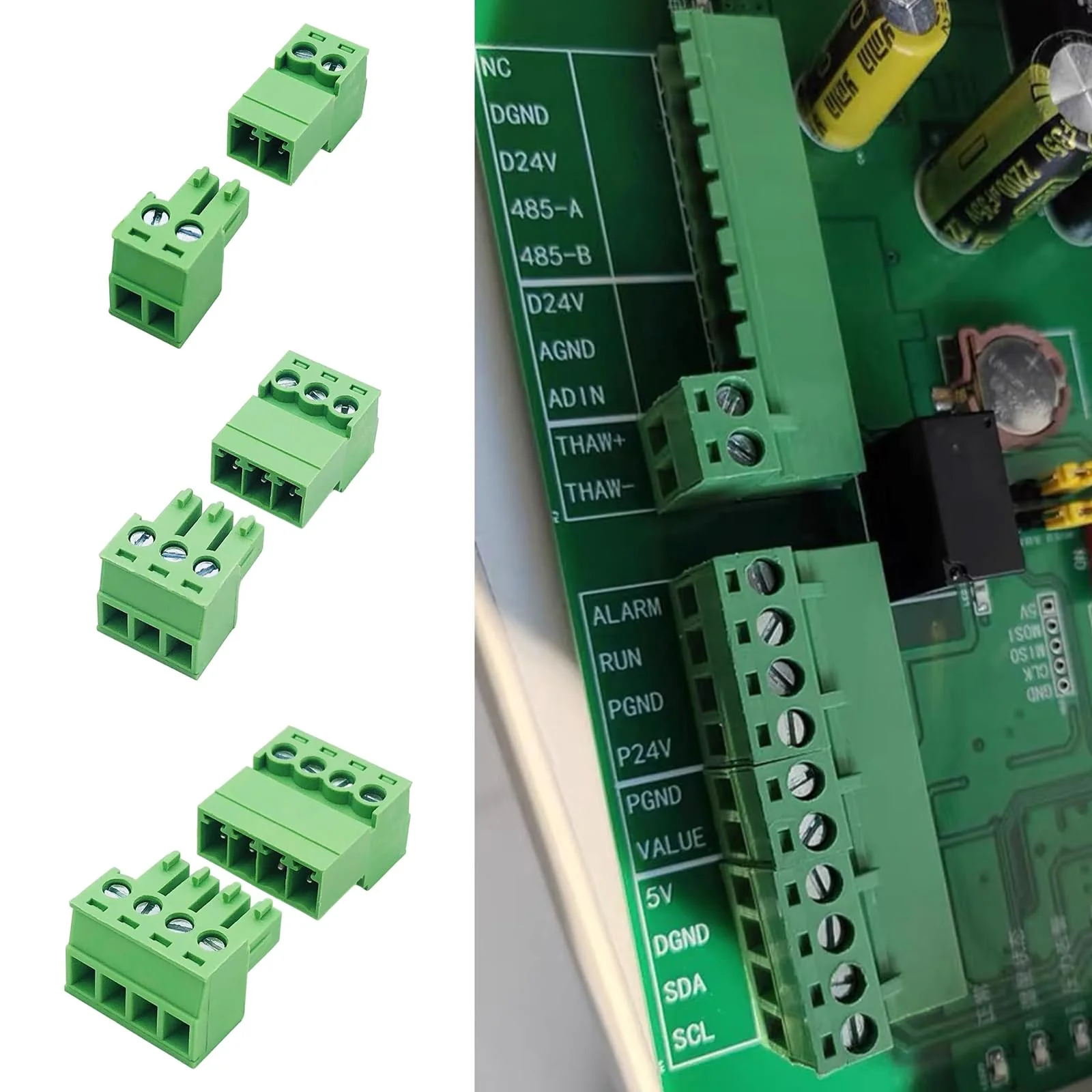 5 Sets 3.81 mm/0.15 in 4 Pins Solderless Connection Pluggable Terminals, 28-16AWG PCB Mounting Screw Terminal (4Pin (5Sets)) 4Pin （5Sets） - Image 8