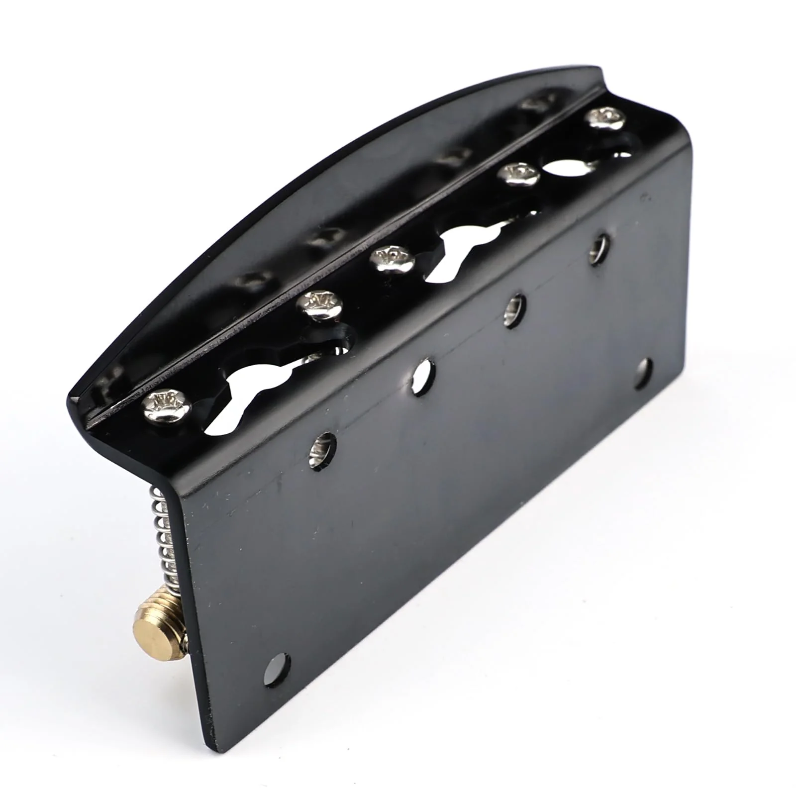5 String Electric Bass Guitar Bridge Brass Saddles Stainless Steel Plate 19mm(3/4") Fixed Hardtail Bridge Compatible with Vintage style Jazz Precision Bass Bridge Replacement Parts Black 5 String - Image 7