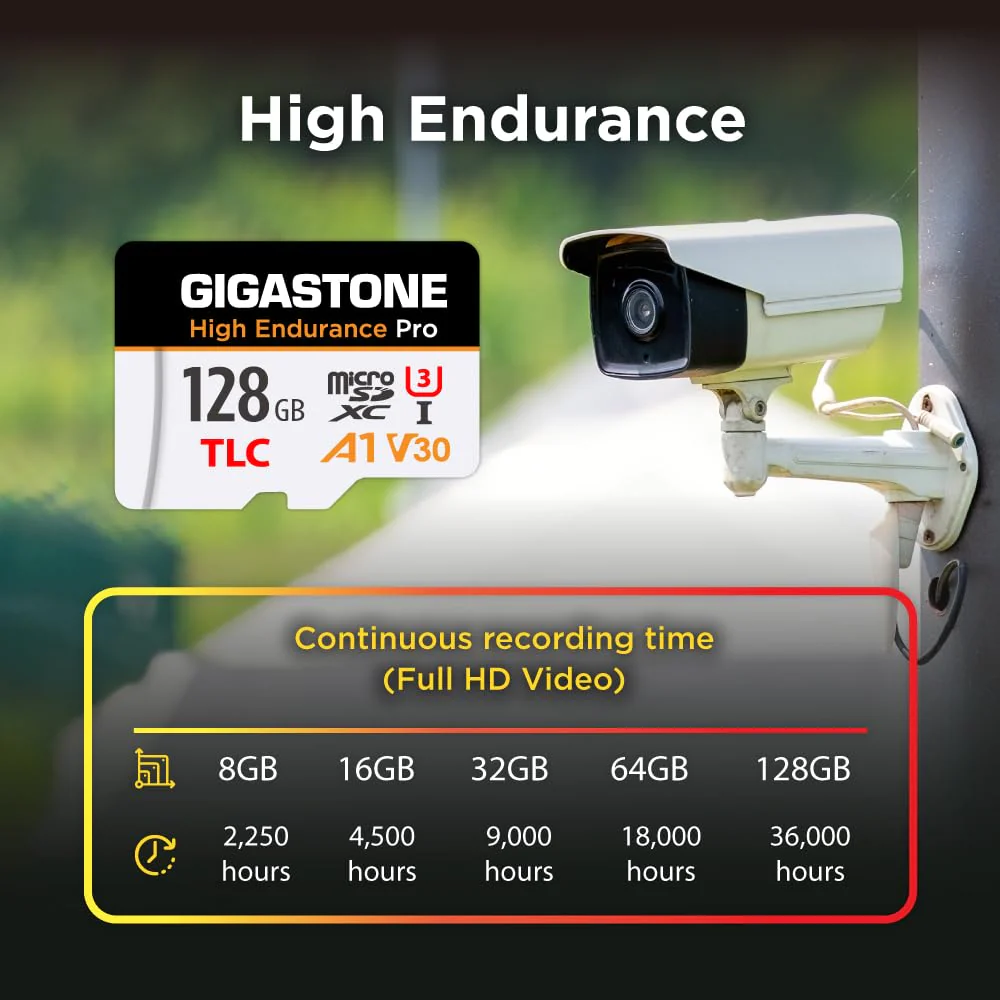 【5 Yrs Free Data Recovery】【Dash Cam】 GIGASTONE 128GB Micro SD Card, TLC High Endurance Pro, Speed Up to 100MB/s, Compatible with REDTIGER Rove VIOFO VANTRUE PRUVEEO ARIFAYZ, MicroSDXC UHS-I A1 V30 U3 128GB High Endurance Pro 1-Pack - Image 7