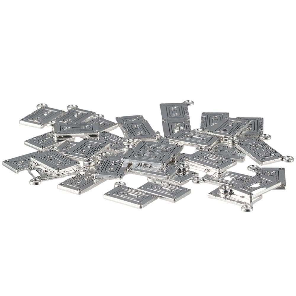 50 Pcs Audio Cassette Tapes Shaped Charms,22x16mm Antique Alloy Charms for Jewelry Making DIY - Image 4