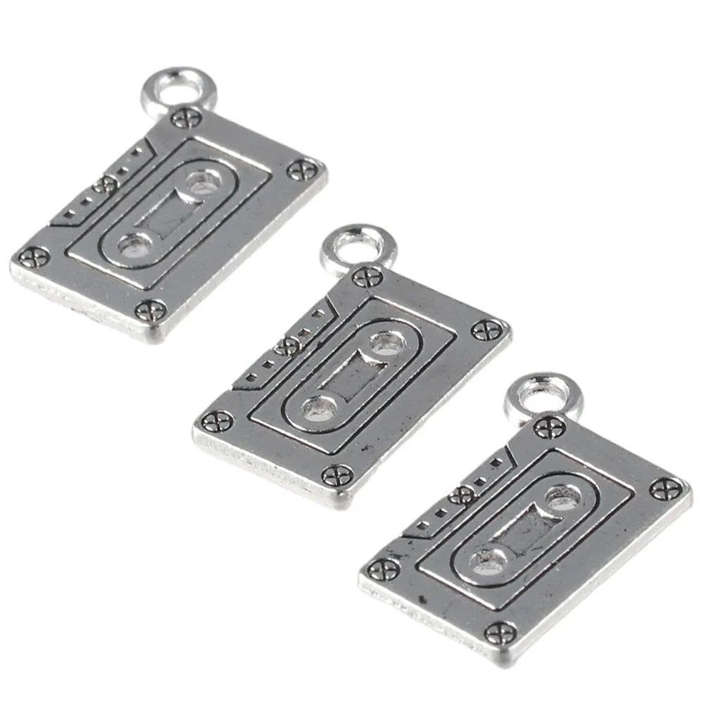 50 Pcs Audio Cassette Tapes Shaped Charms,22x16mm Antique Alloy Charms for Jewelry Making DIY - Image 5