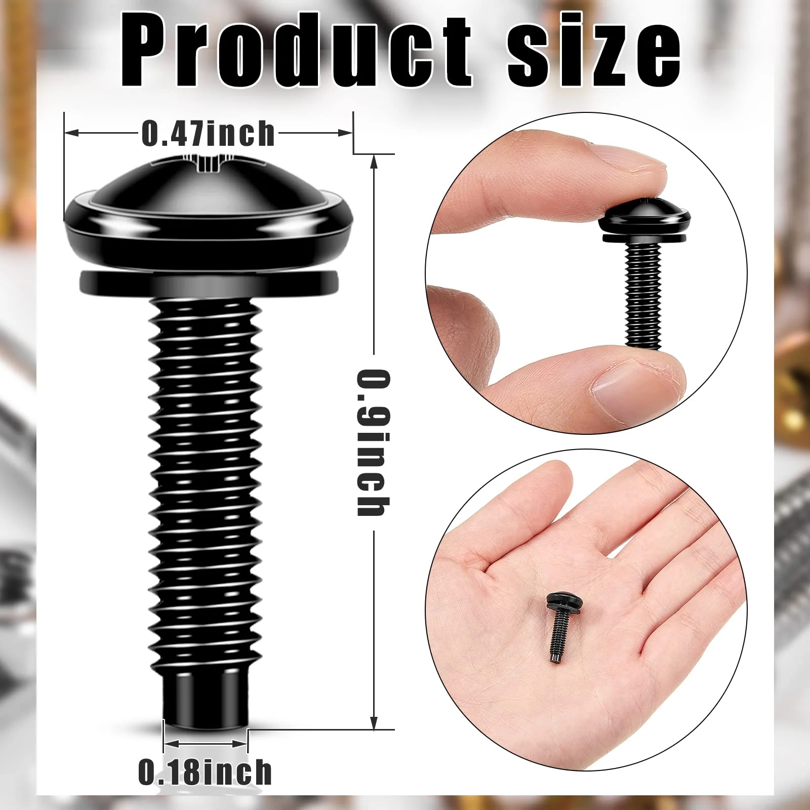 50 Pieces 10/32 Rack Screws 10/32 Rack Mount Screws Stainless Steel Rack Screws Black Server Rack Rail Screws Studio Screws with Nylon Rack Washers for Audio Server Rack Mounts Hardware Rails Size 10-32 - Image 2