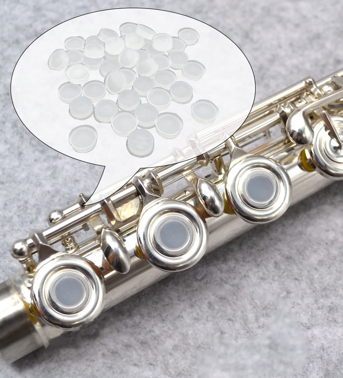 50 Pieces Silicone Flute Plug, 8 mm Universal Flute Open Hole Plug Soft Key Cover for Flute Repair Parts Accessories, White - Image 4