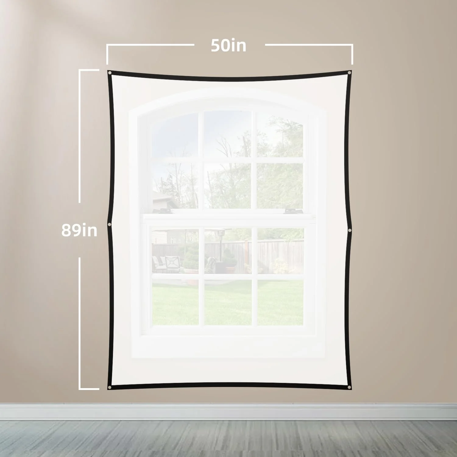 50" x 89" Holographic Rear Projection Screen, with Mounting Foldable and Portable Anti Crease Indoor Projection Double Sided Video Projector Screen, for Projecting Halloween Videos, Film Night 100 Inch - Image 2