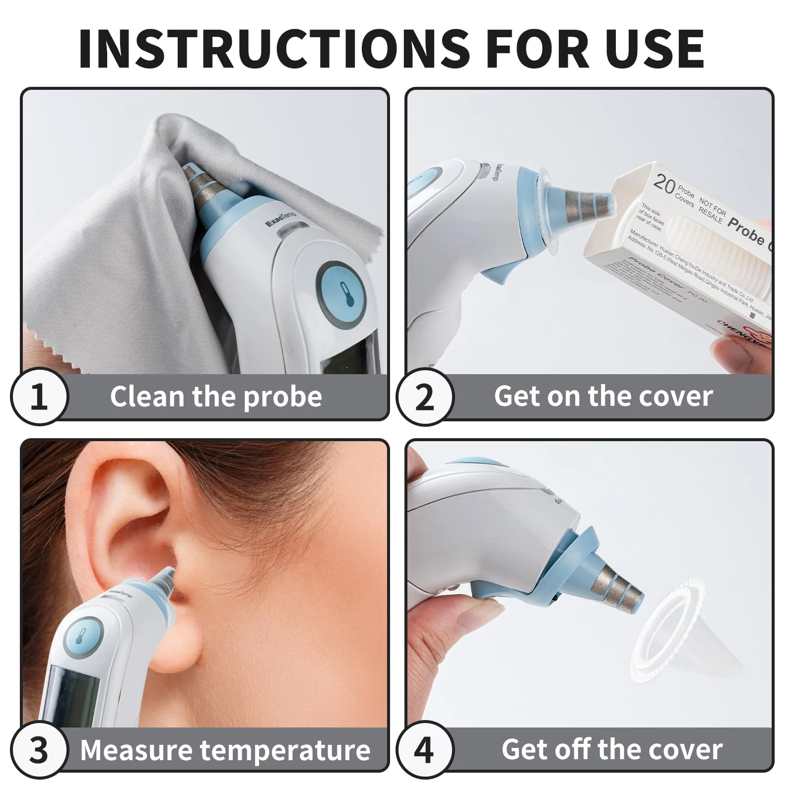 500 Counts Thermometer Ear Covers, Ear Thermometer Probe Covers, Lens Filters/Refill Caps for All Braun Ear Themometer Models, BPA Free Digital Disposable Ear Thermometer Covers 500 - Image 6