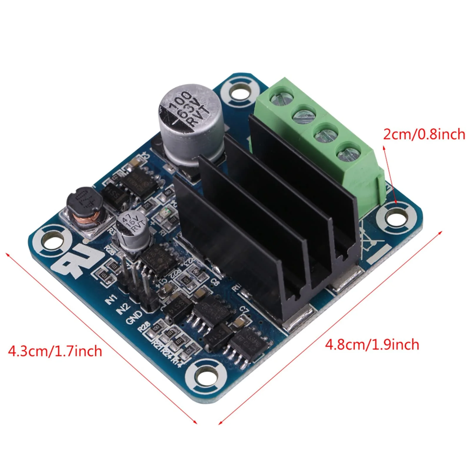 50A High Current H Bridge Driver Module for Motor Forward and Reverse Rotation, PWM Signal Isolation, Compatible with 3.3V to 12V - Image 5
