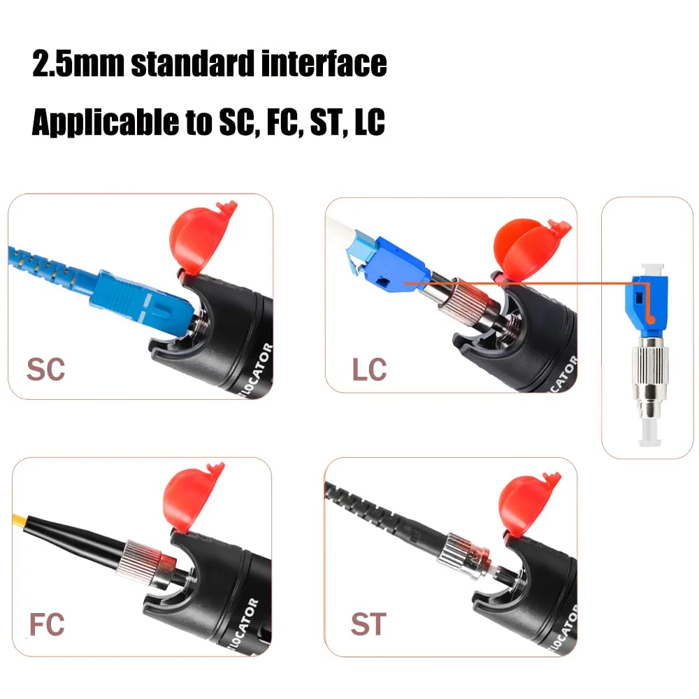 50mW Optical Fault Fault Finder Photometer Fiber Optic FTTH -70dBm to +6dBm Fiber Optic Tester with FC-LC-Adapter - Image 6