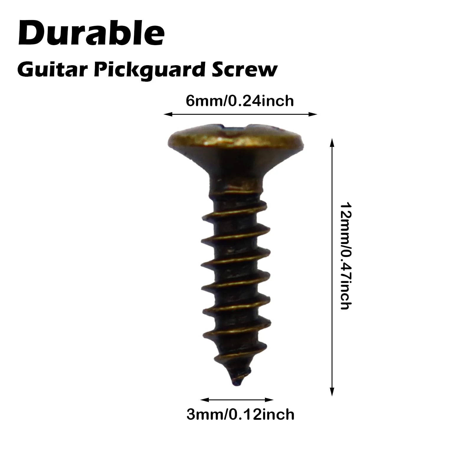 50PCS Bronze 3MM Guitar Pickguard Screws Pick Guards Scratch Plate Mounting Screws Guitar Repair Screws for Fender Guitars Tele Gibson LP Les Paul SG Electric Guitar Bass Bronze-50pcs - Image 2