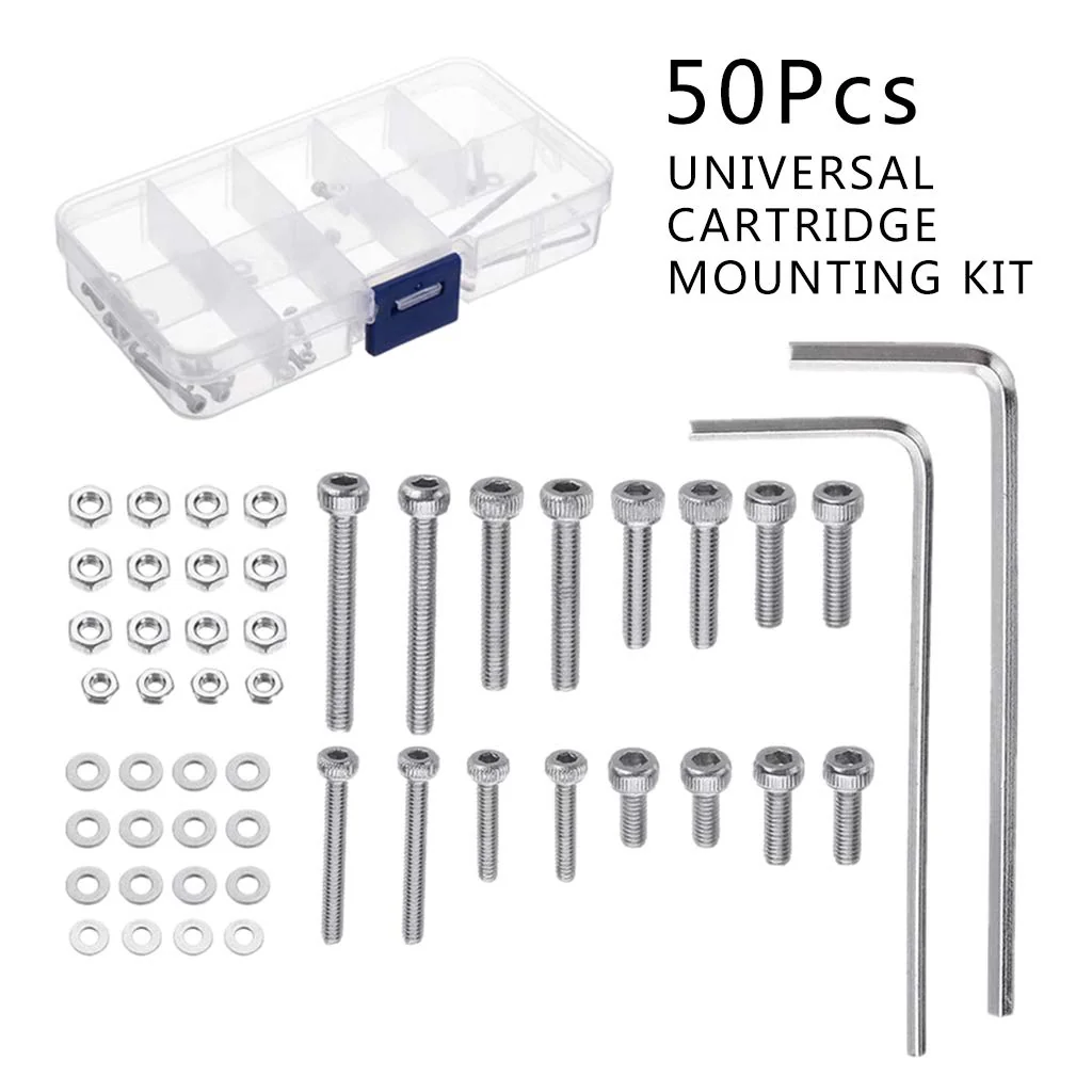 50pcs M2.5 Universal-Turntable Headshell Cartridge Mounting Kit Stainless Steel Bolts Screws Set For Case Tools - Image 6