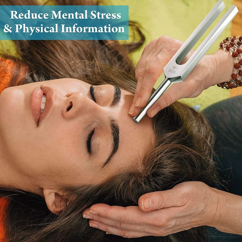 528 hz Tuning Fork Medical with Taylor Percussion Hammer Mallet, Non-Magnetic Aluminum Alloy Tuning Forks for Sound Healing Therapy, DNA Repair, Violin/Guitar/Piano Tune 528Hz - Image 2