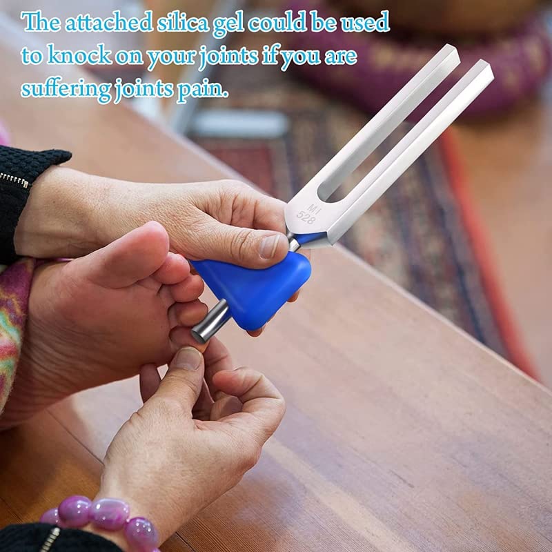 528 hz Tuning Fork Medical with Taylor Percussion Hammer Mallet, Non-Magnetic Aluminum Alloy Tuning Forks for Sound Healing Therapy, DNA Repair, Violin/Guitar/Piano Tune 528Hz - Image 3
