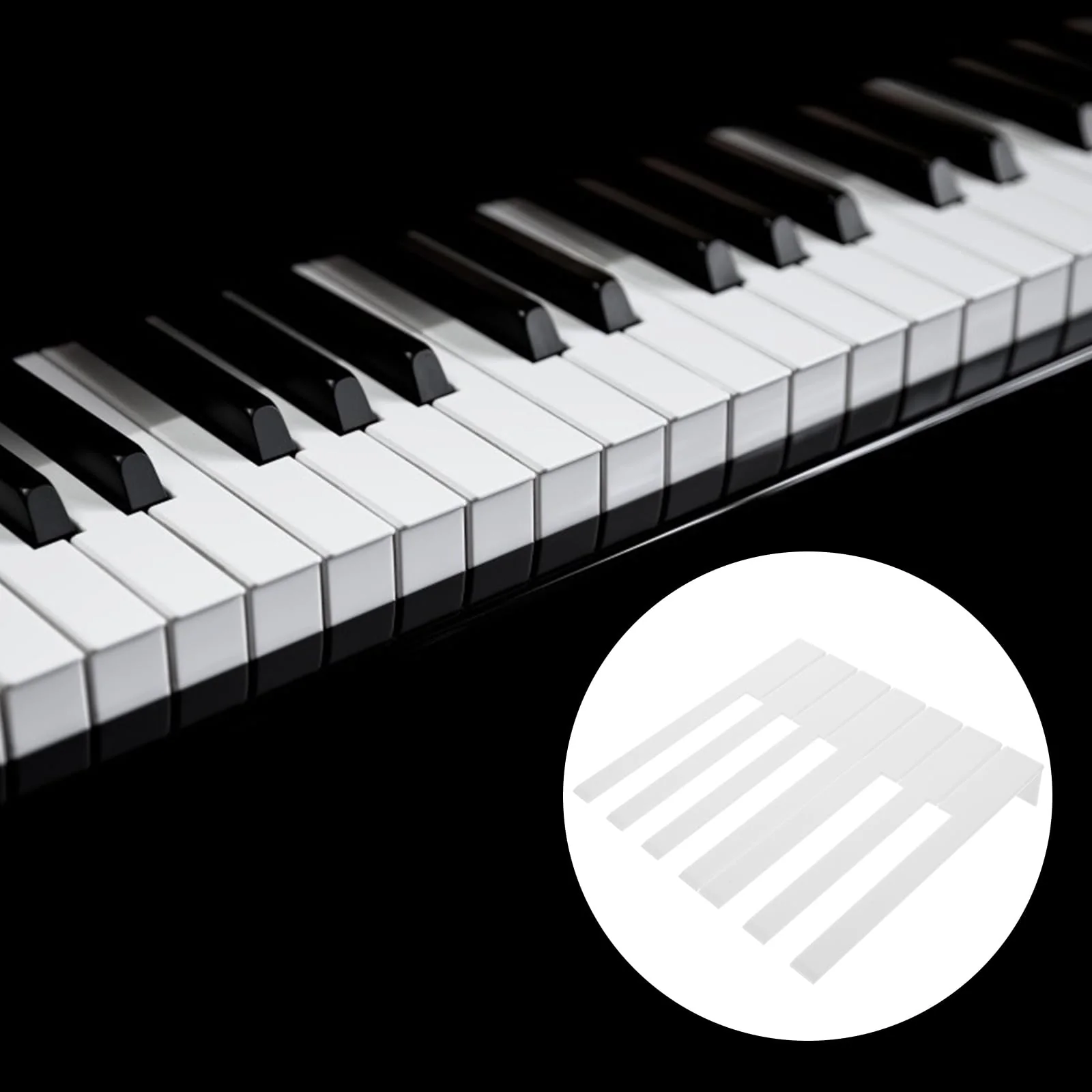 52Pcs Acrylic Piano Keytops Replacement Set for Upright Piano Professional Repair Tools for Key Restoration and Maintenance White 15.8X2.3X1.2CM - Image 2