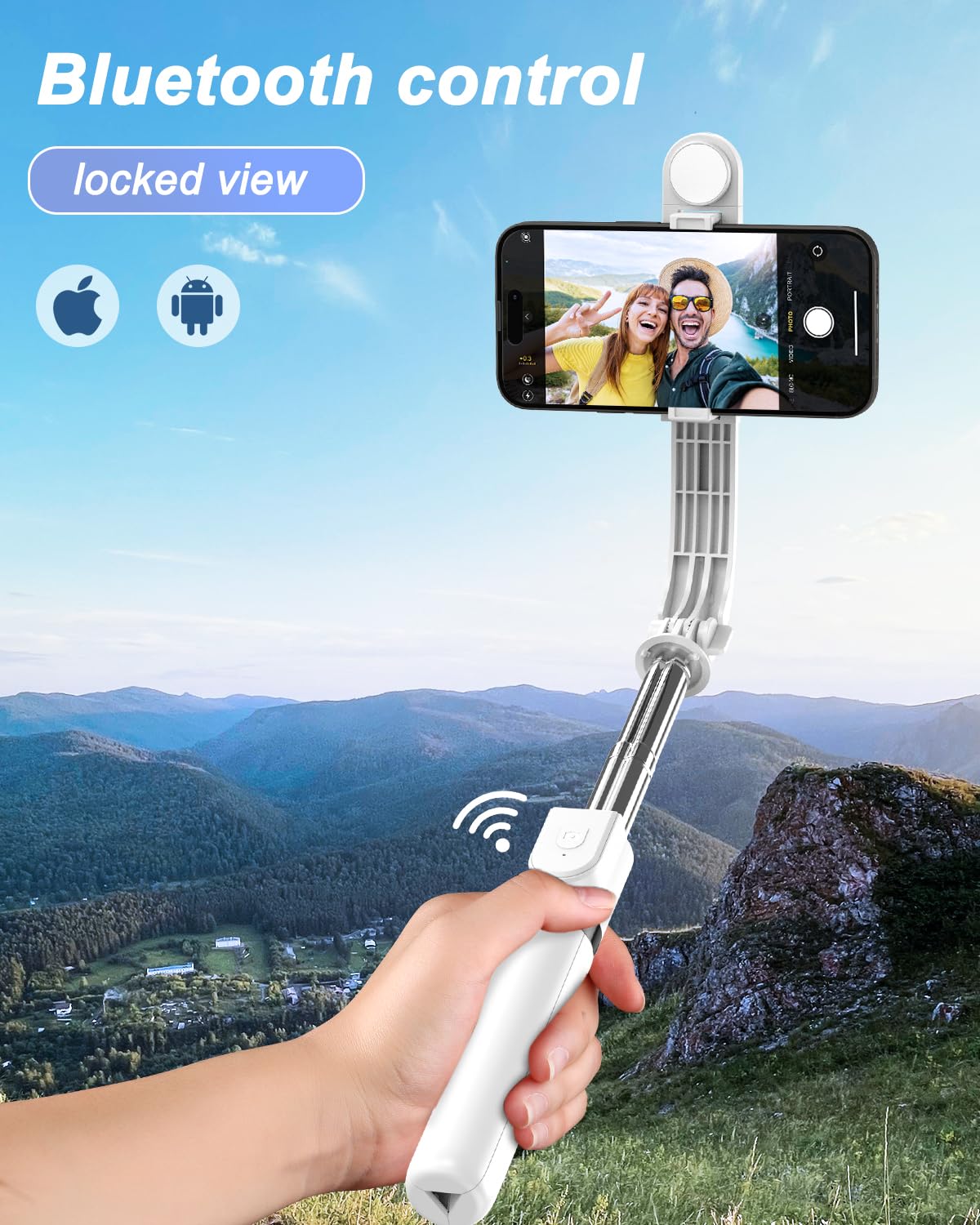 55" Phone Tripod & Selfie Stick,Cell Phone Tripods Stand with Wireless Remote,Phone Holder with Detachable Light, for iPhone 14 13 12 pro Xr X 8Plus 7, Android, Samsung Galaxy S22 S21 and More White - Image 6
