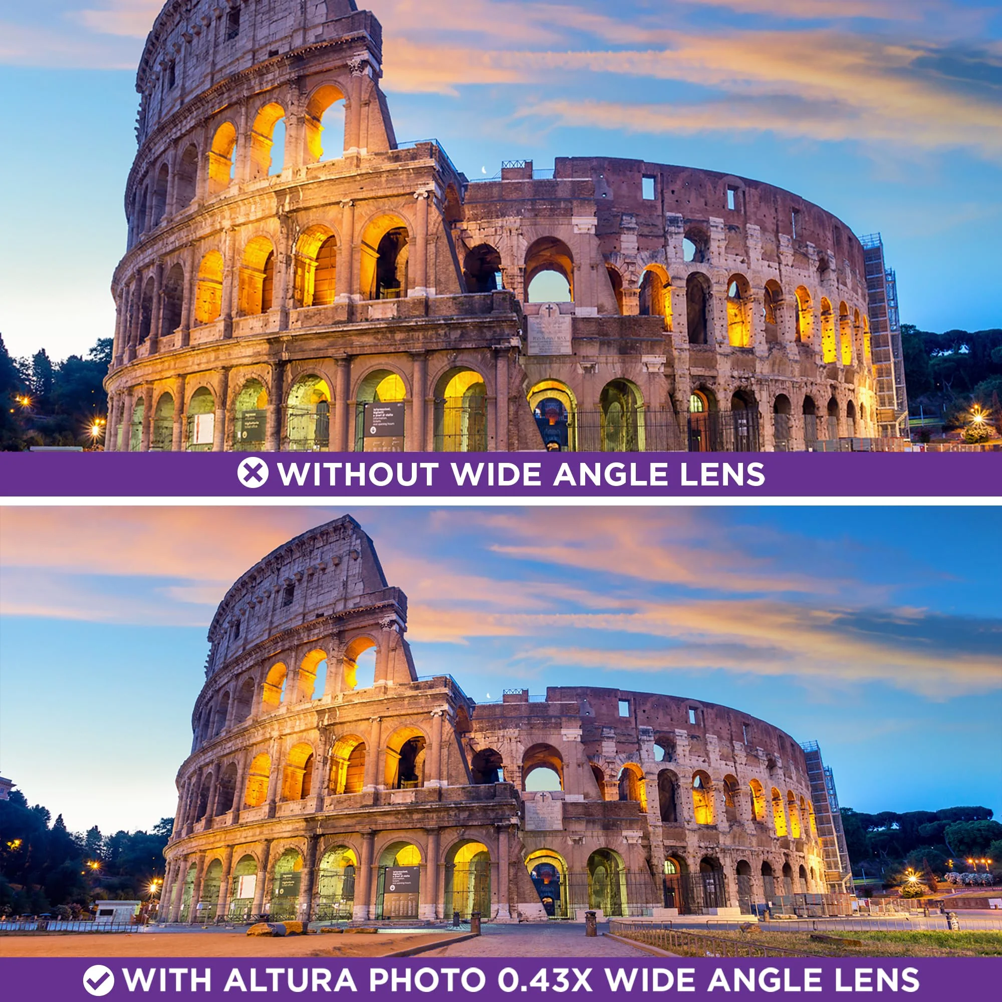 58MM 0.43x Altura Photo Professional HD Wide Angle Lens (w/Macro Portion) for Canon EOS 70D 77D 80D 90D Rebel T8i T7 T7i T6i T6s T6 SL2 SL3 DSLR Cameras 58MM - Image 6