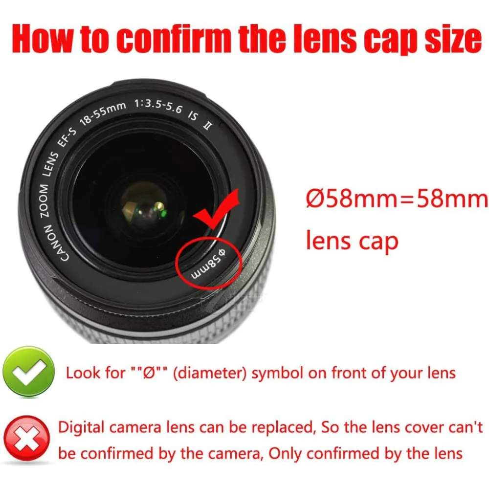 || 58mm Lens Cap for Panasonic Lumix G Vario 12-60mm f/3.5-5.6 ASPH. Power O.I.S. Lens, Panasonic Lumix G Vario 14-140mm f/3.5-5.6 ASPH. Power O.I.S. Lens and More Ø58 mm Lens Cap - Image 2