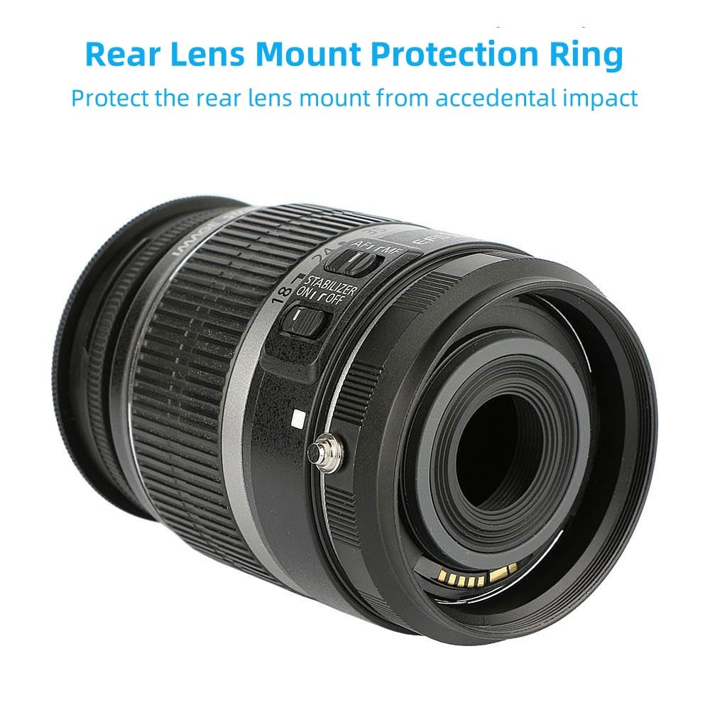 58mm Metal Macro Reverse Adapter Ring Camera Mount Lens Converter + Rear Lens Mount Protection Ring Compatible with Canon EOS EF EF-S Mount DSLR Camera and Lens EOS-58K - Image 6