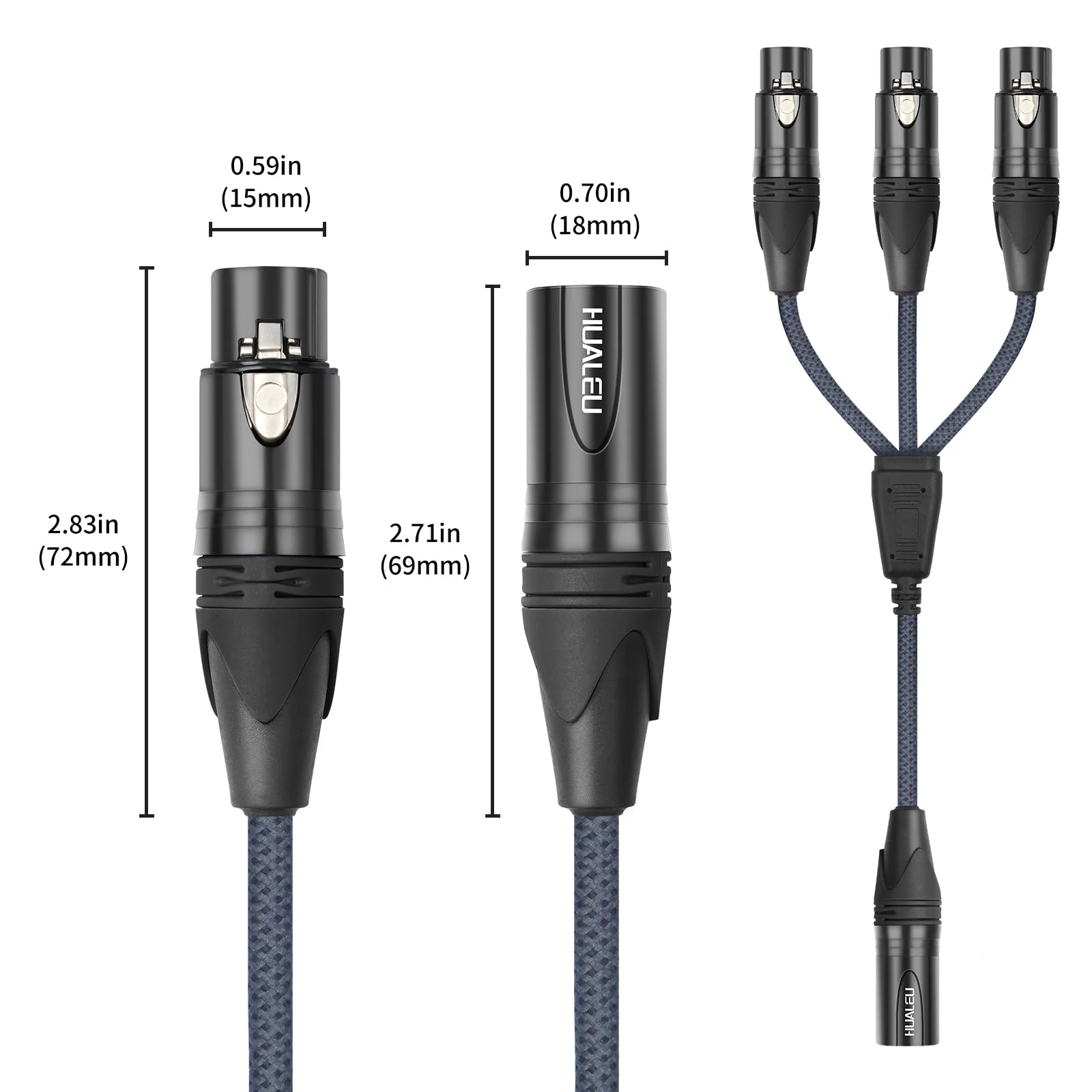5FT 3Pin XLR 1 Male to 3 Female Y Splitter Cable,3 Way XLR Splitter Balance 1 Male to 3 Female Audio Cable for Mixer, Microphone,3 Microphones are Connected to one Input 5Feet XLR 1 M To 3 F - Image 4