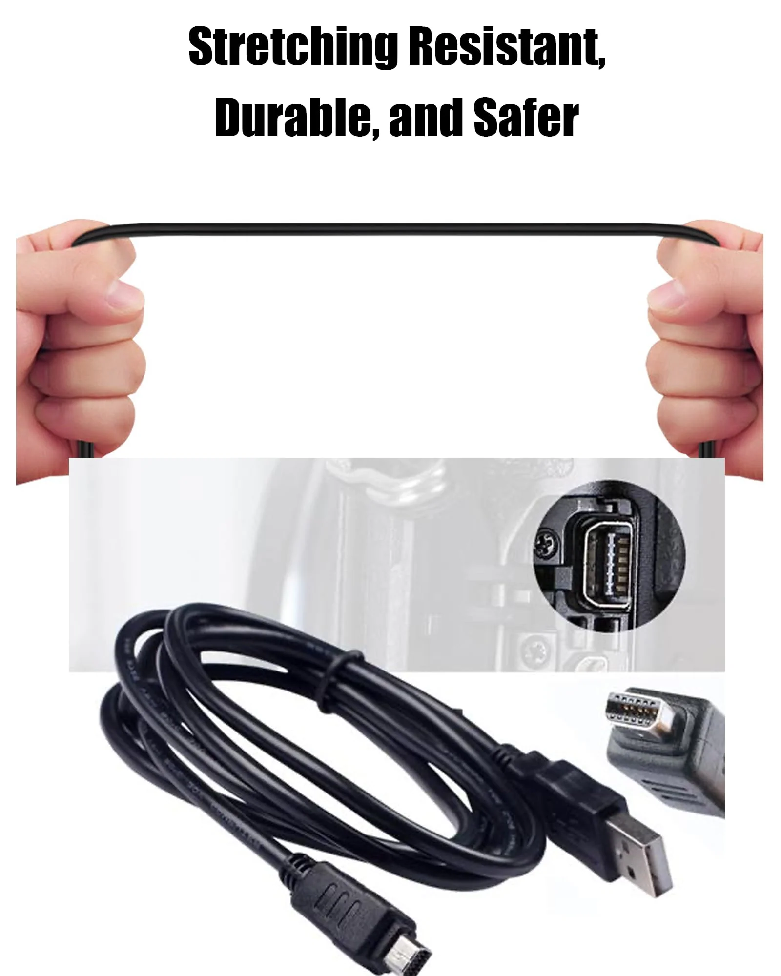 5Ft for Olympus Camera Charger CB-USB5 CB-USB6 CB-USB8 Compatible with Olympus Tough TG-310, TG-320, TG-610, TG-810, TG-820, TG-835, TG-850, TG-860,TG-870 Camera - Image 3