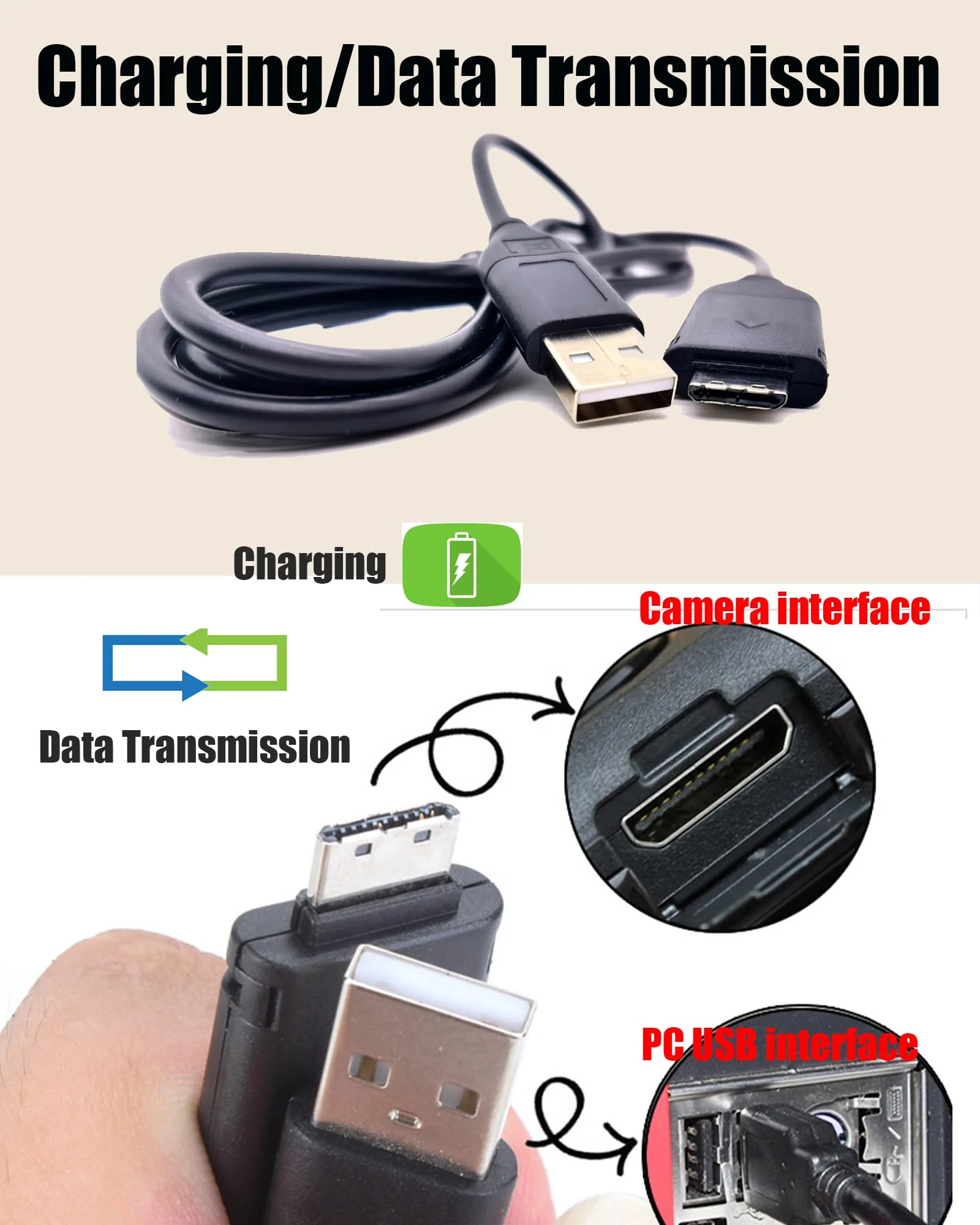 5Ft for Samsung Camera Charger SUC-3 SUC-5 SUC-7 compatible with P1000, P800, PL10, PL100, PL101, PL120, PL121, PL150, PL151, PL170, PL171, PL20, PL200, PL201,WB210,WB550,WB600,WB610,WB650,WB660,WB700 - Image 4