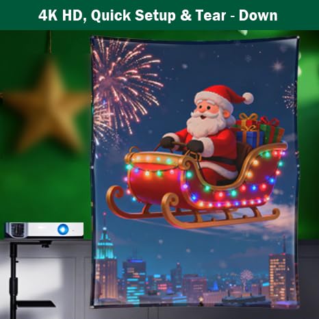 5ft x 9ft Holographic Rear Projection Screen, Portable Anti Crease Double Sided Window Projector Screen Hollusion Projection Material for Christmas Videos Hologram Film Night 5ft W x 9ft H - Image 8